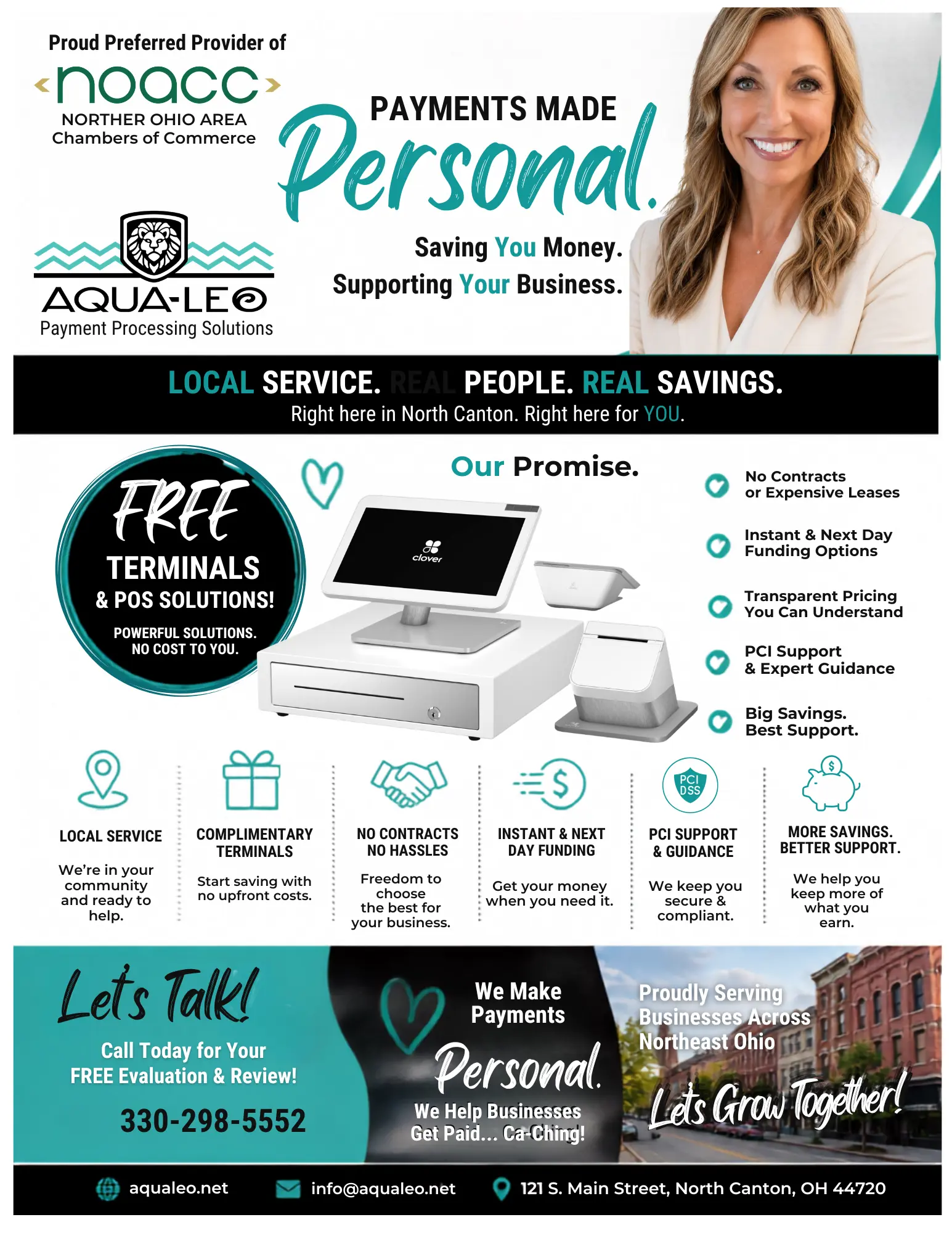 Aqua Leo Payment Options Flyer Front